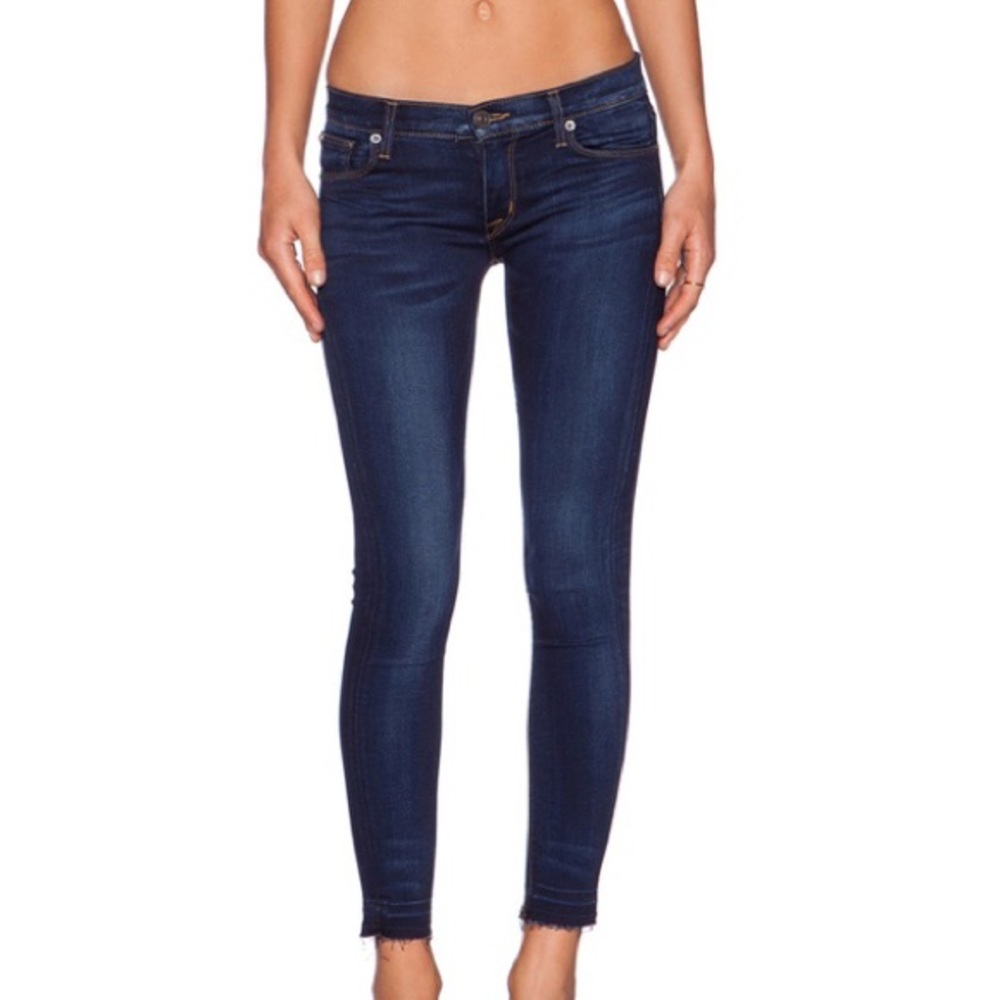 Krista' Raw Hem Ankle Super Skinny Jeans